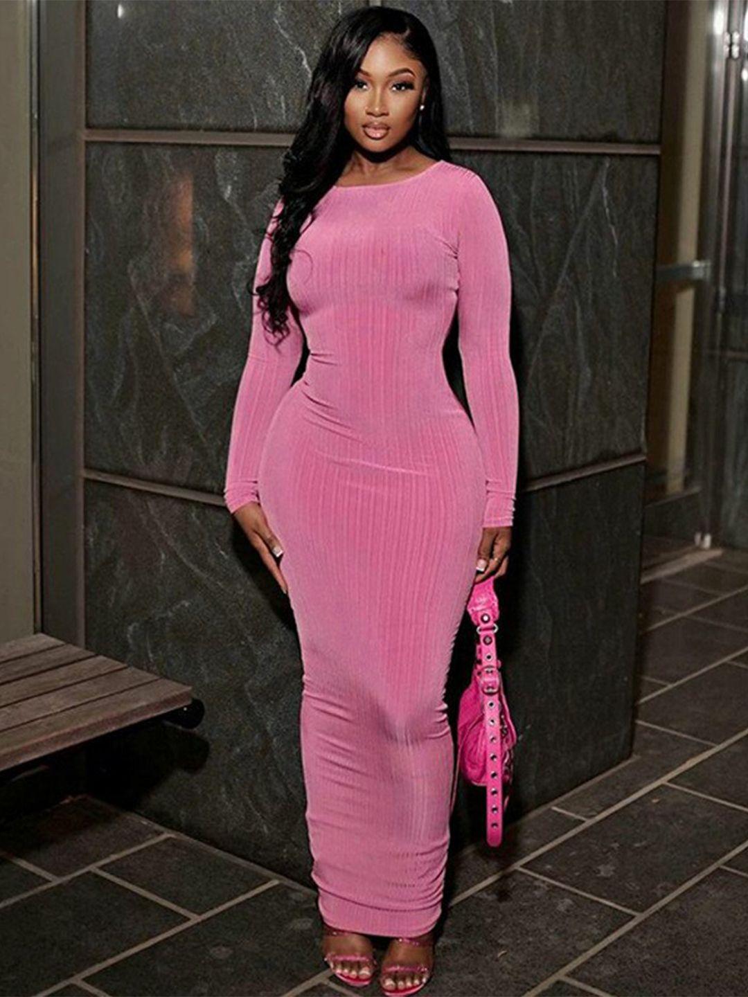 stylecast pink boat neck bodycon maxi dress