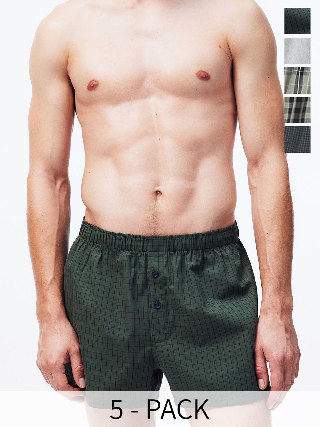 h&m 5-pack woven cotton boxer shorts