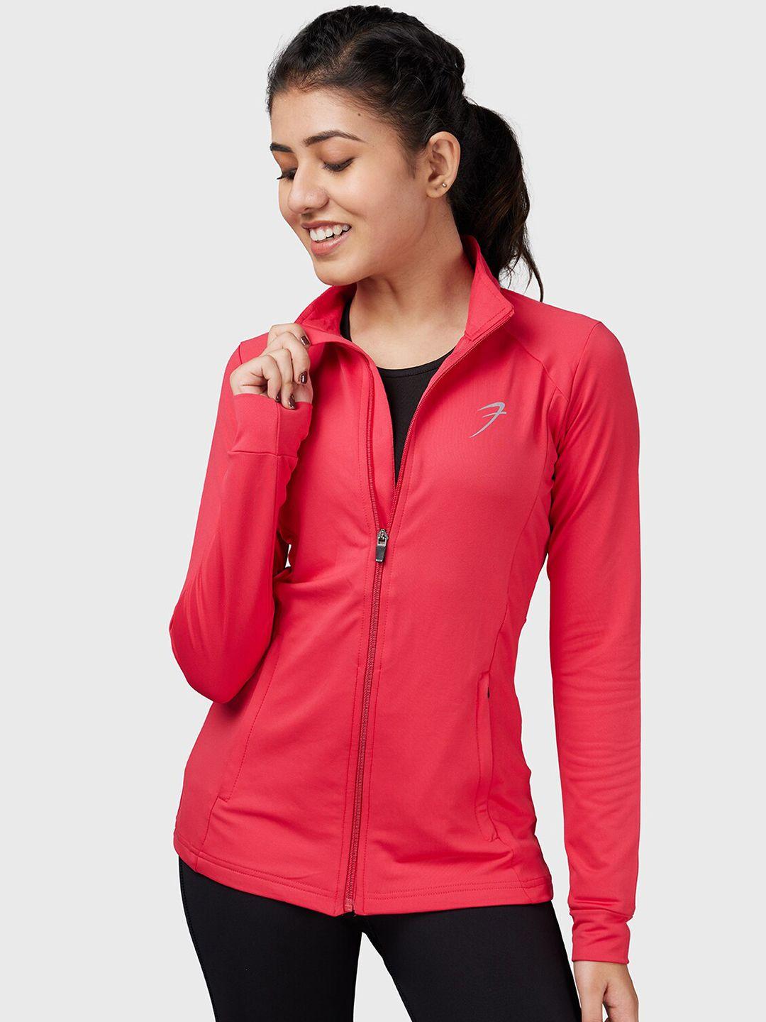 fuaark women pink lightweight antimicrobial training or gym sporty jacket