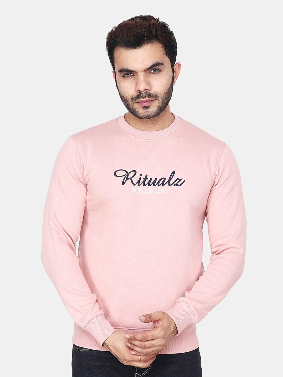 albion men peach-coloured sweatshirt