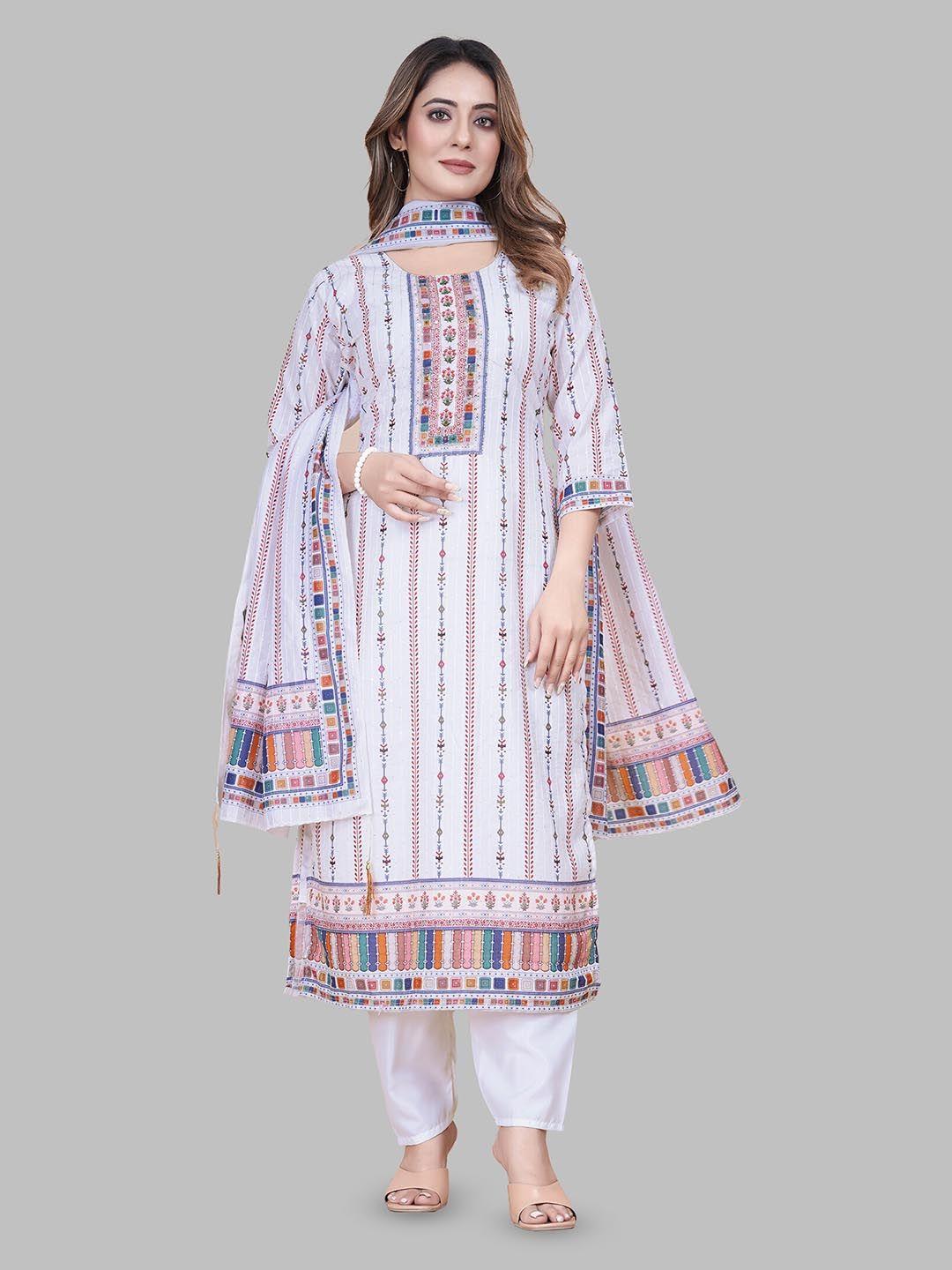 n n enterprise printed pure cotton kurta & trousers with dupatta