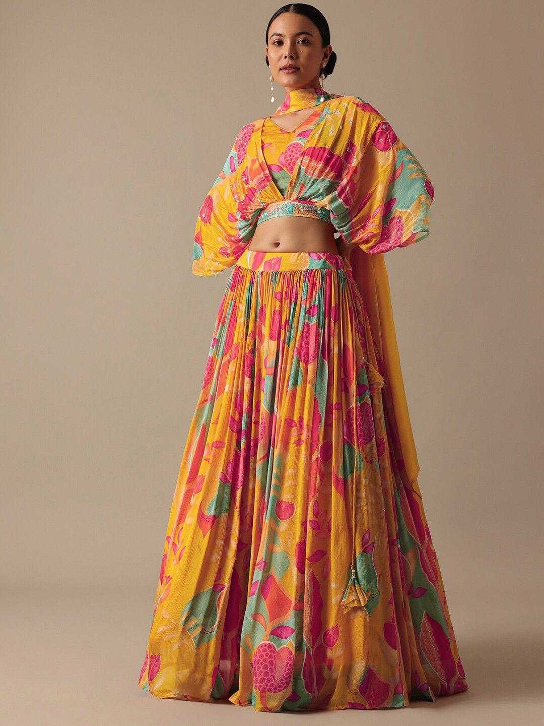 kalki fashion printed embellished ready to wear lehenga & blouse with dupatta