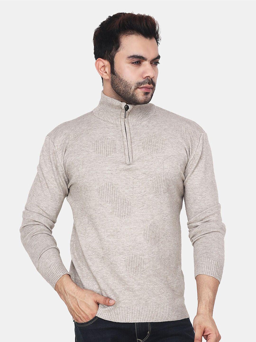 albion men camel brown woollen pullover