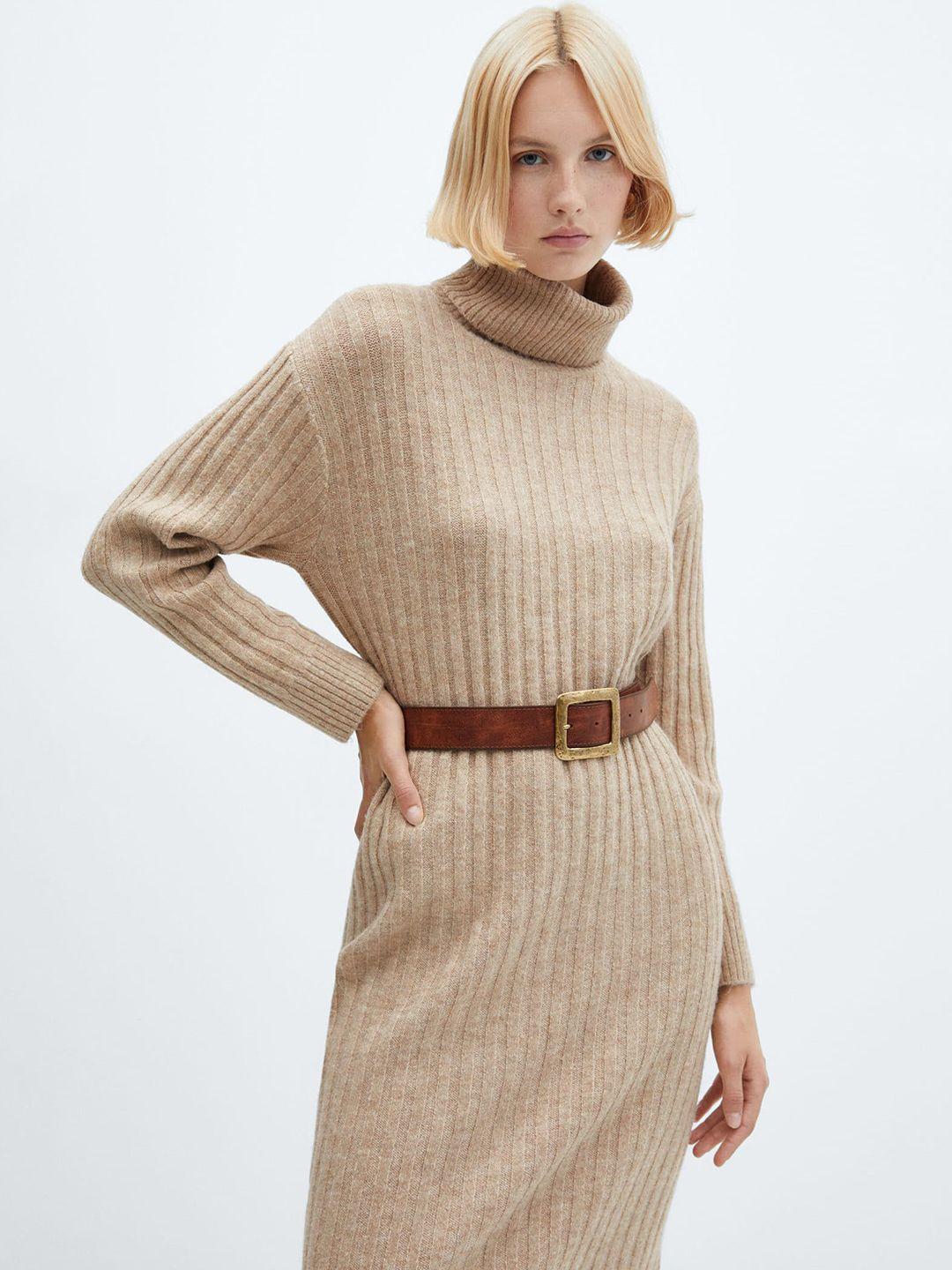 mango knitted ribbed sweater dress