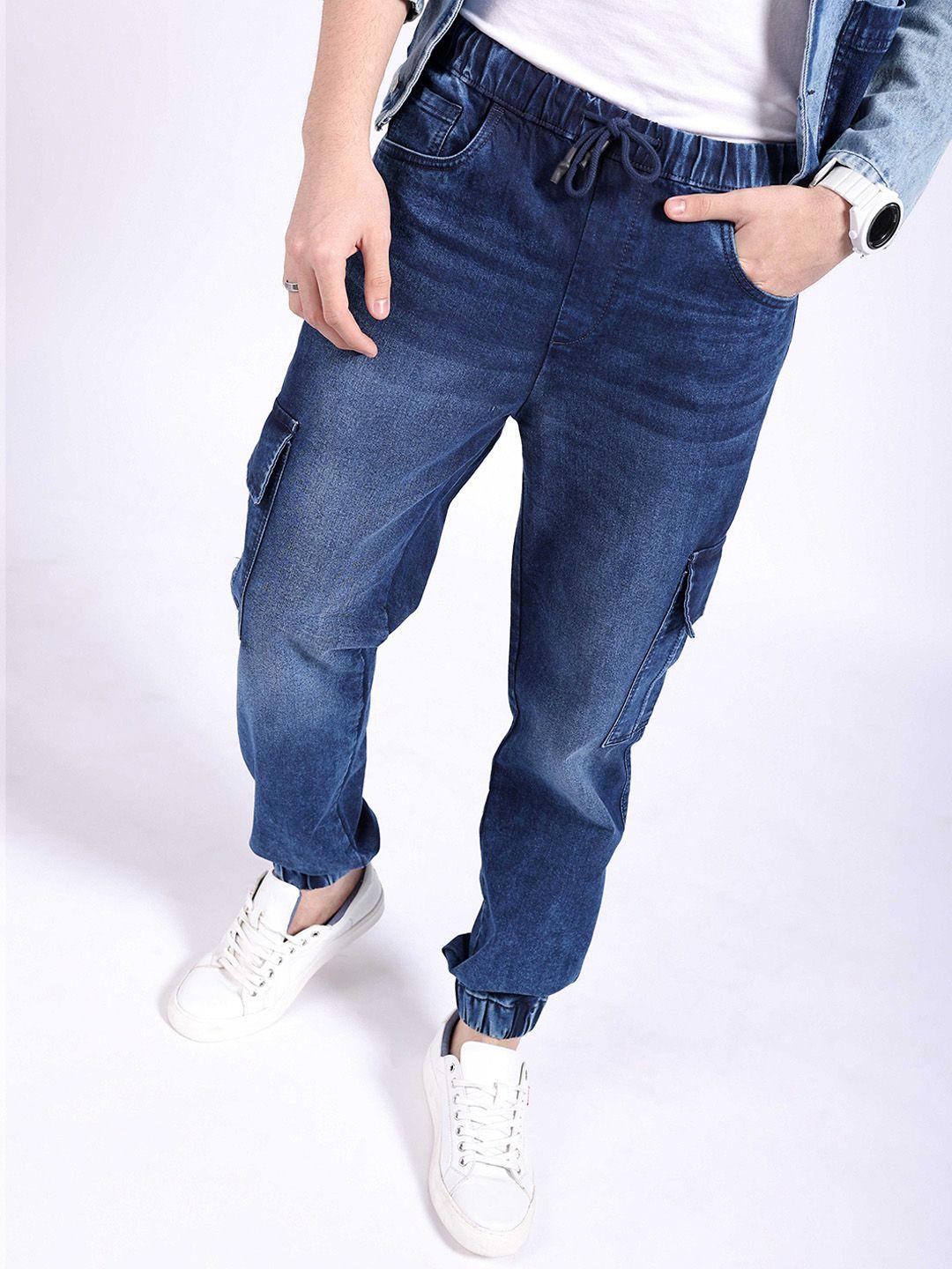 the indian garage co men relaxed fit mid-rise cotton jeans