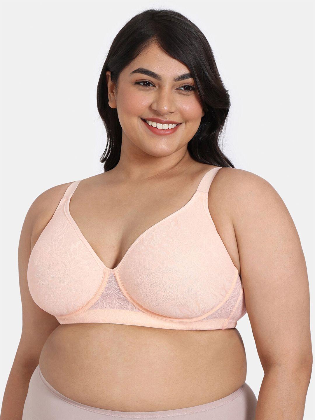 zivame nude-coloured & nude-coloured bra medium coverage underwired lightly padded