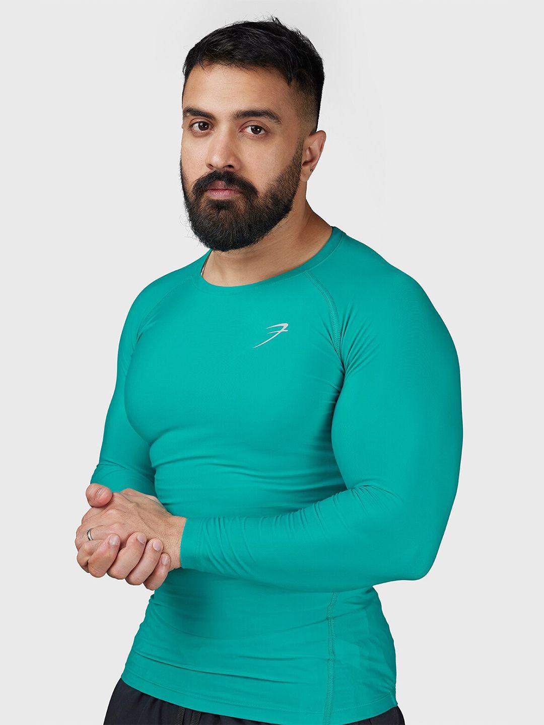 fuaark men green moisture wicking compression t-shirt