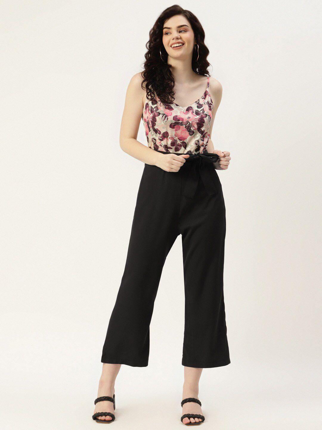 sirikit black printed basic jumpsuit