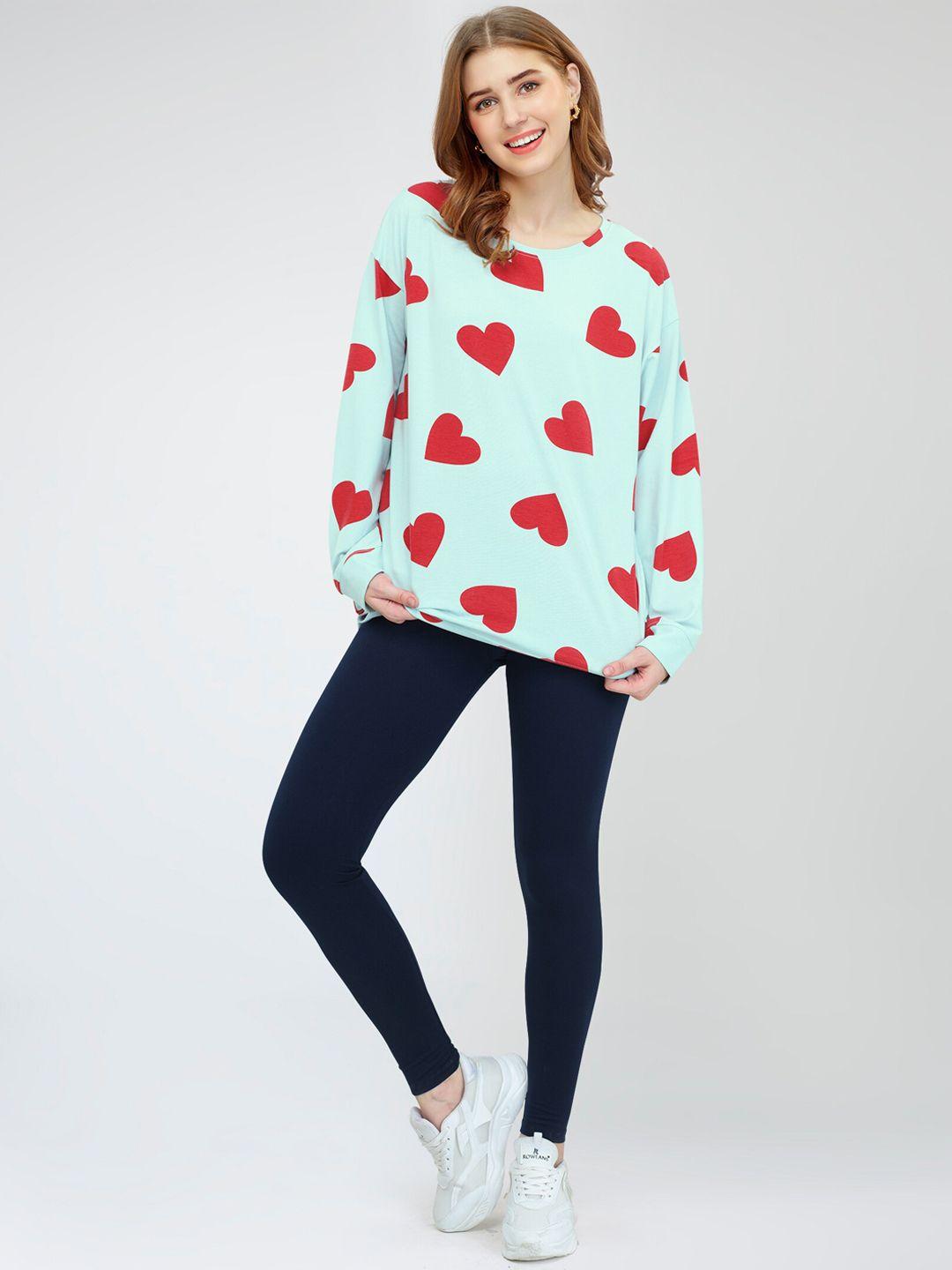 zeyo printed cotton sweatshirt with leggings co-ords