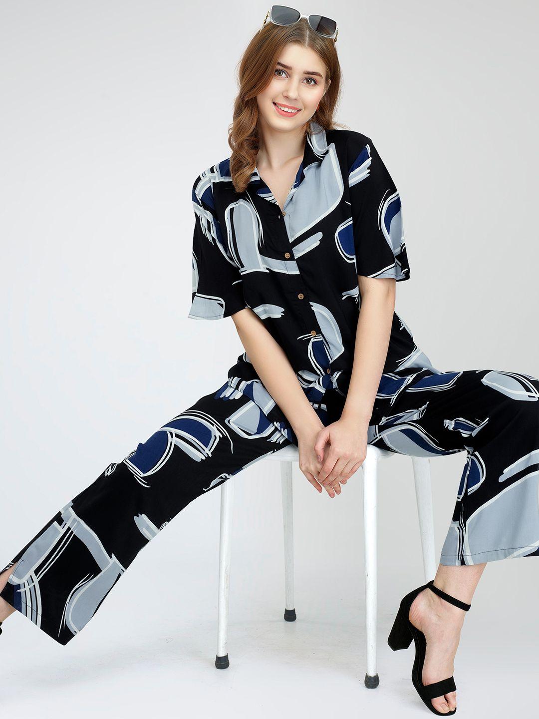 zeyo women printed co-ords