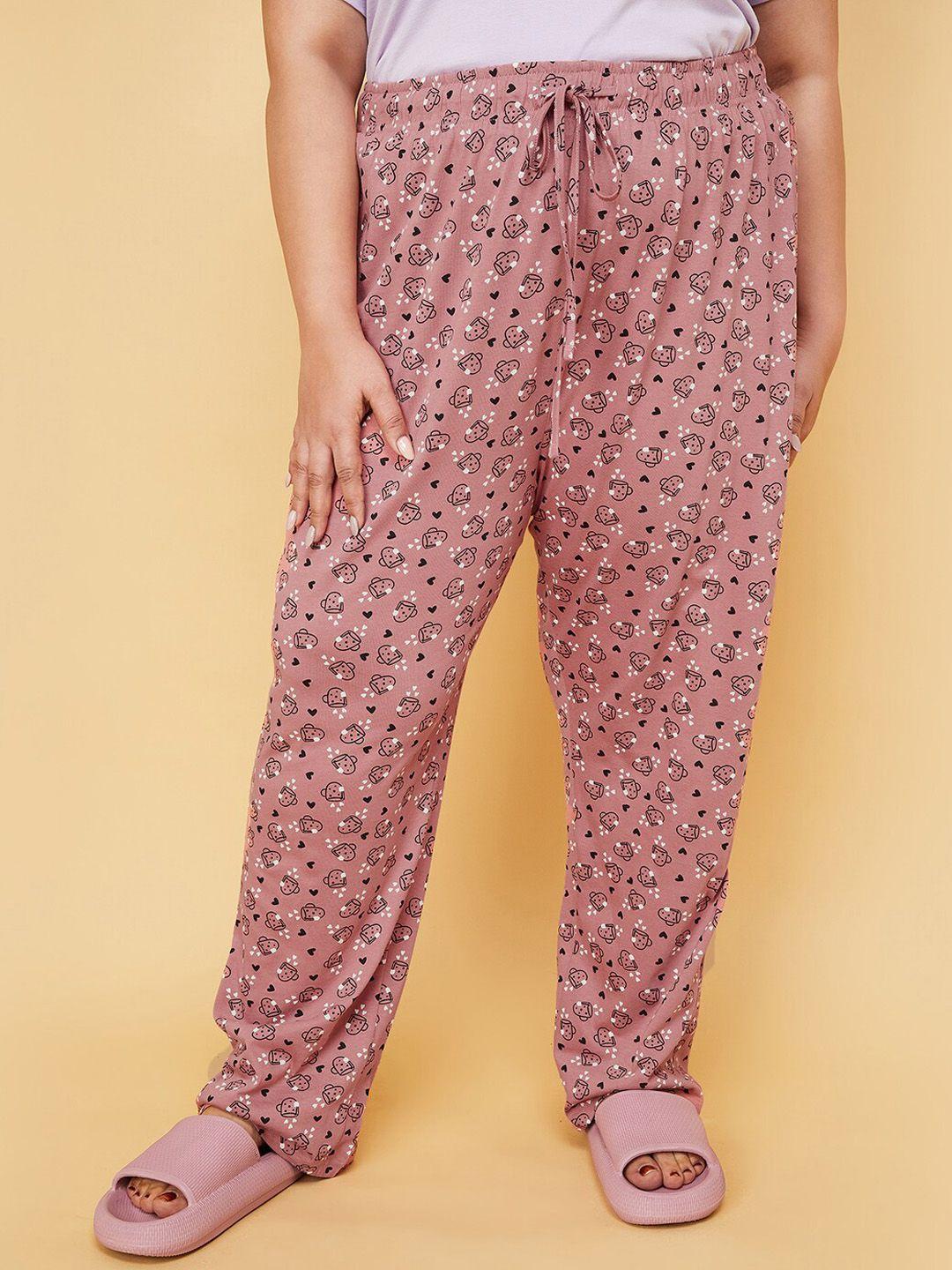 max women plus size printed pure cotton lounge pants