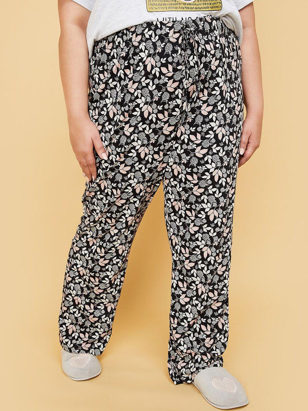 max women plus size floral printed pure cotton lounge pants