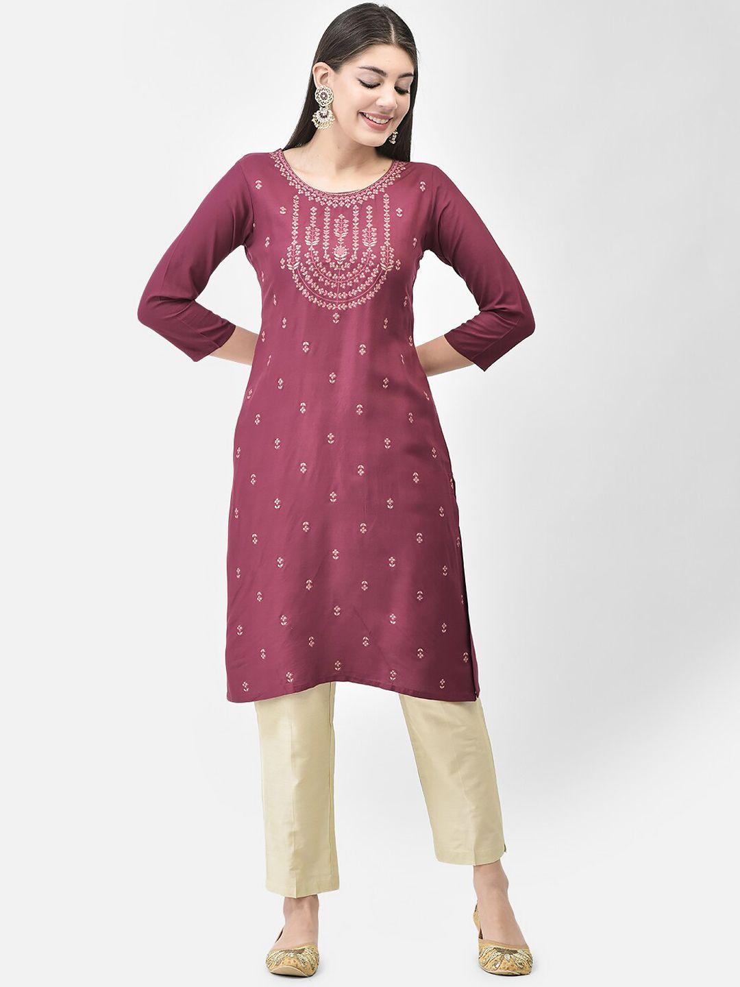 span women pink printed kurta