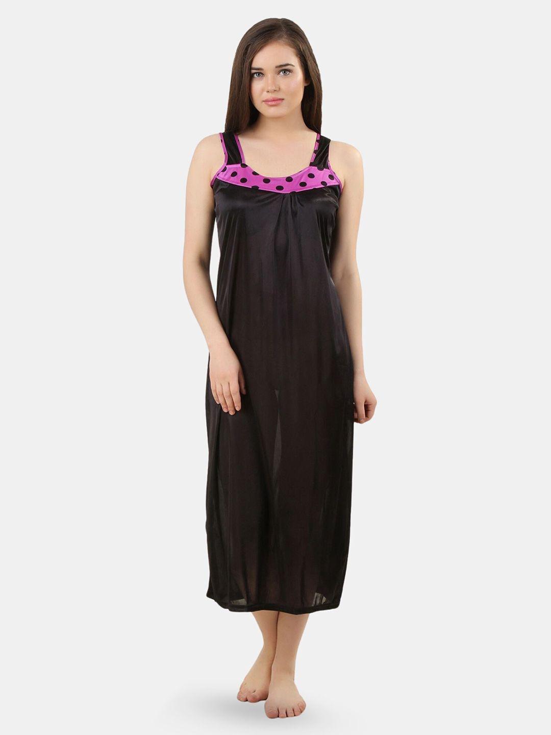 fasense black maxi nightdress