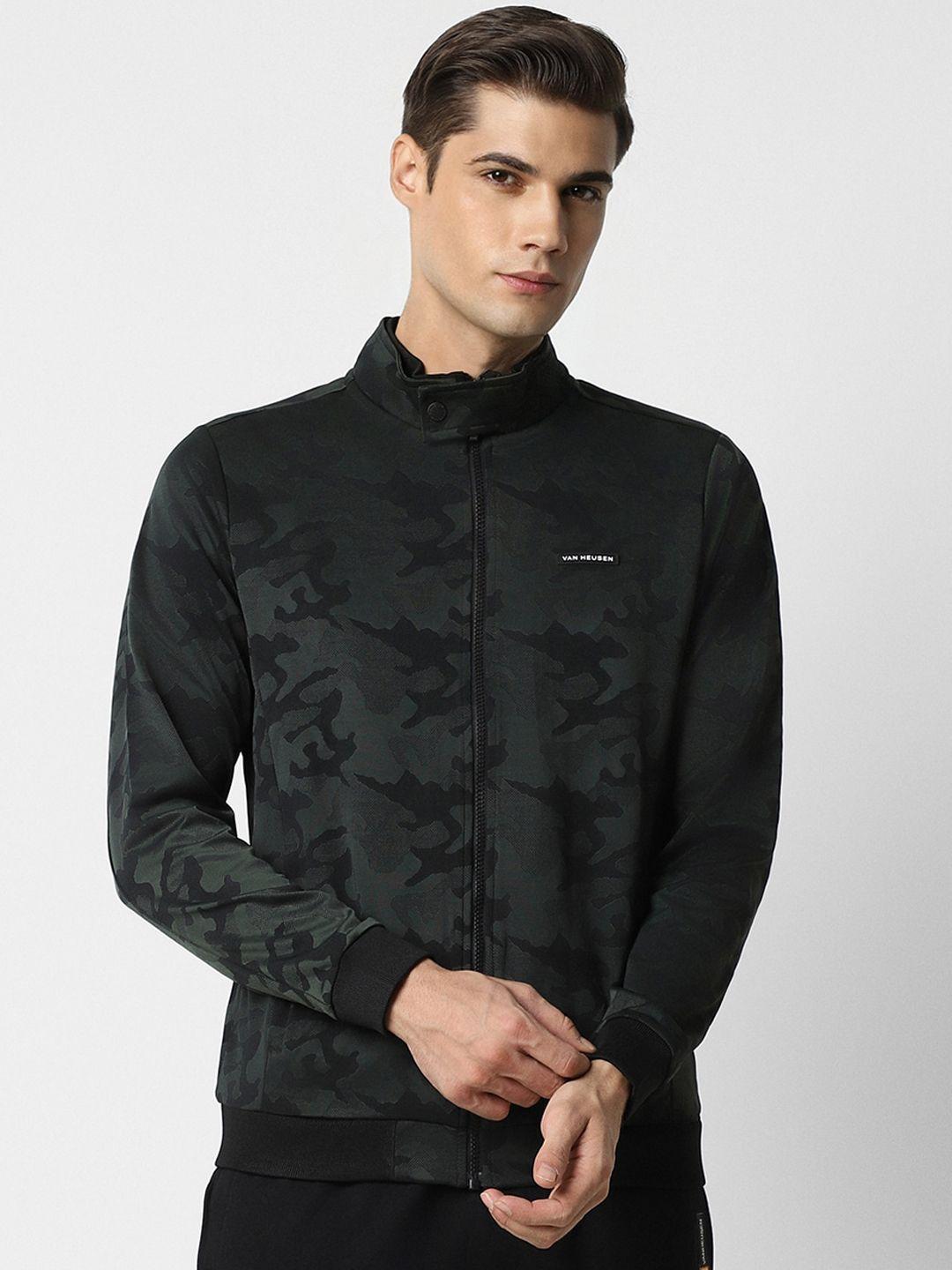 van heusen flex camouflage printed bomber jacket