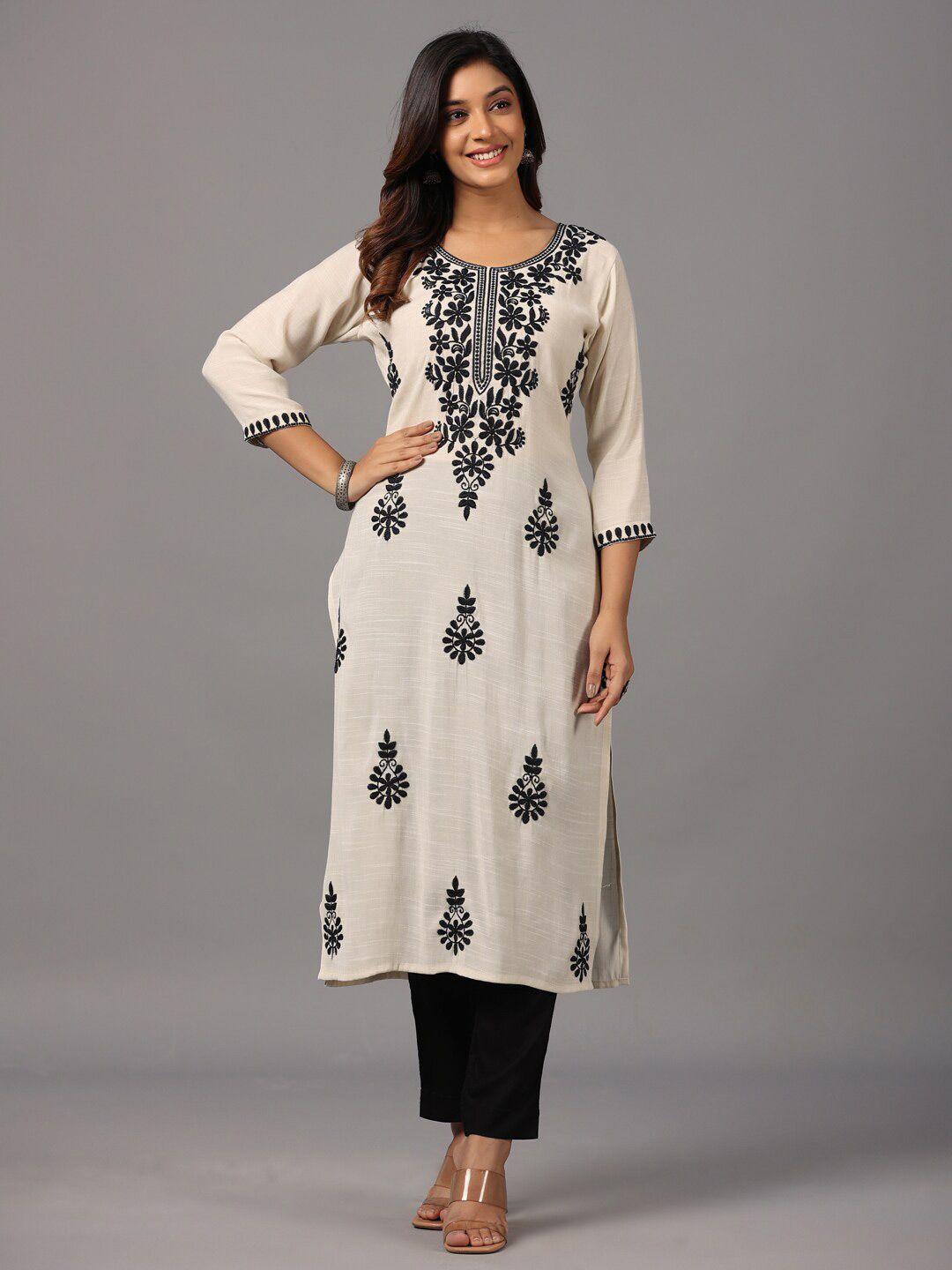 amchoor ethnic motifs embroidered thread work kurta