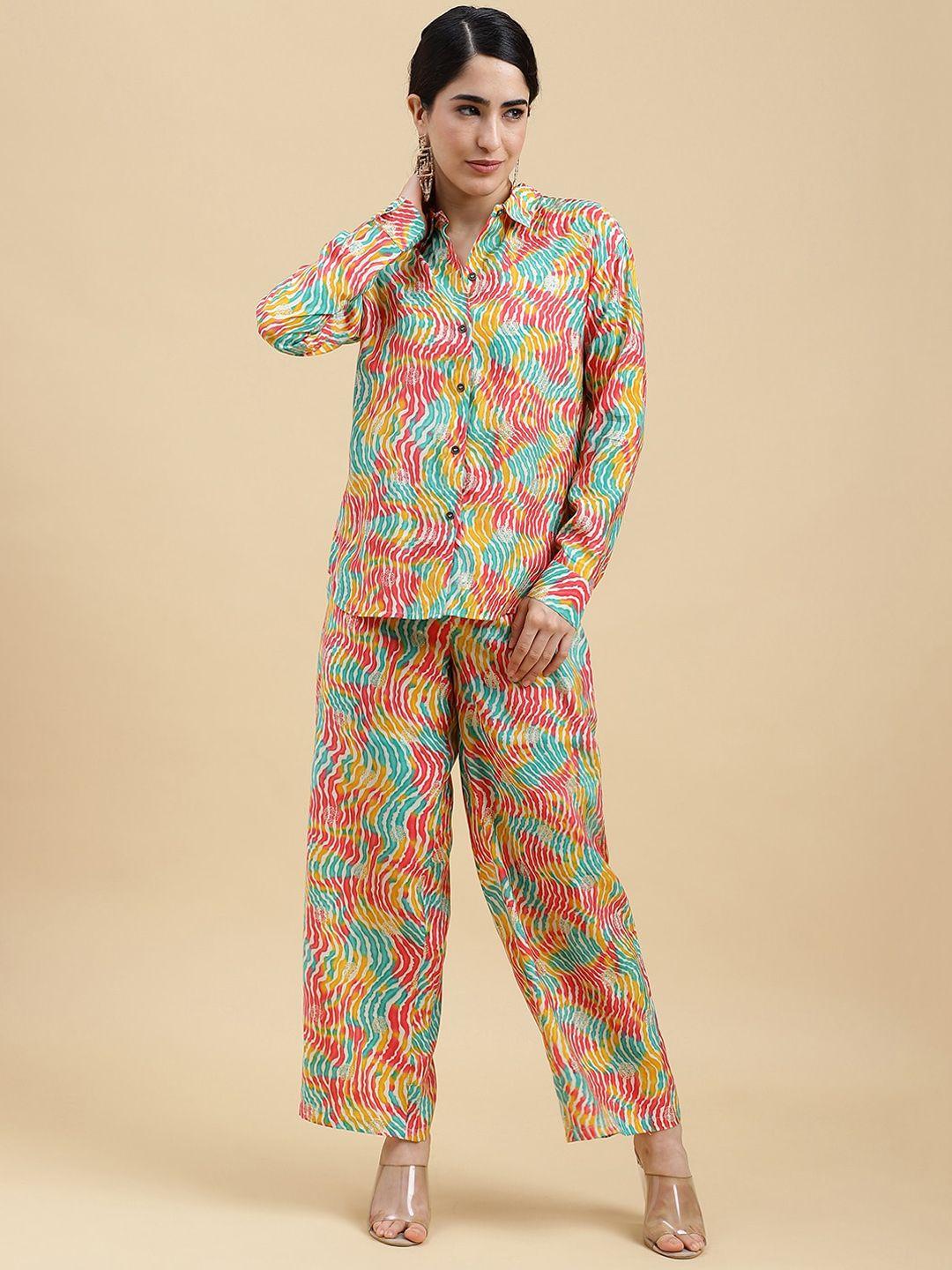 here&now printed shirt with trousers co-ords