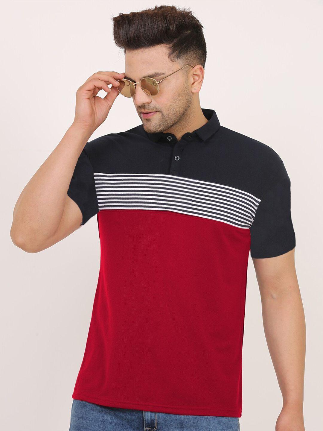 leotude colourblocked polo collar t-shirt