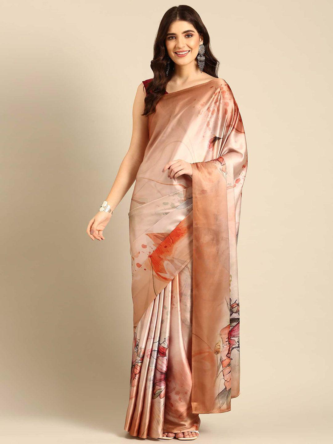 stylefables multicoloured satin saree