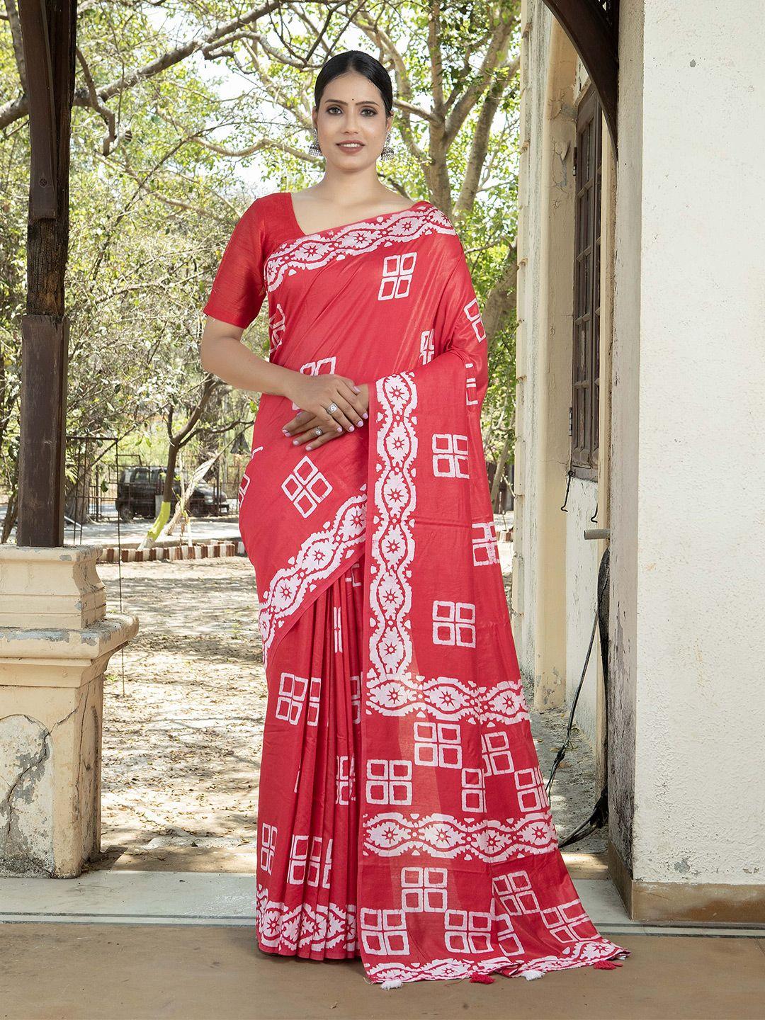 stylefables red pure cotton saree