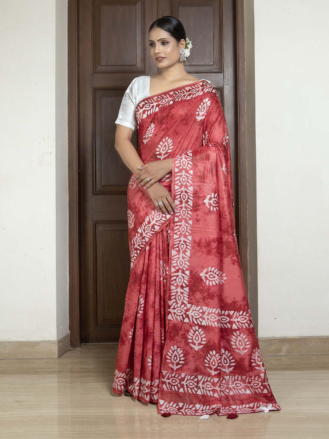 stylefables red pure cotton saree