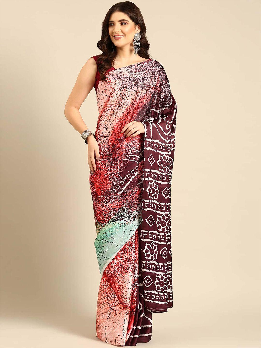 stylefables multicoloured satin saree