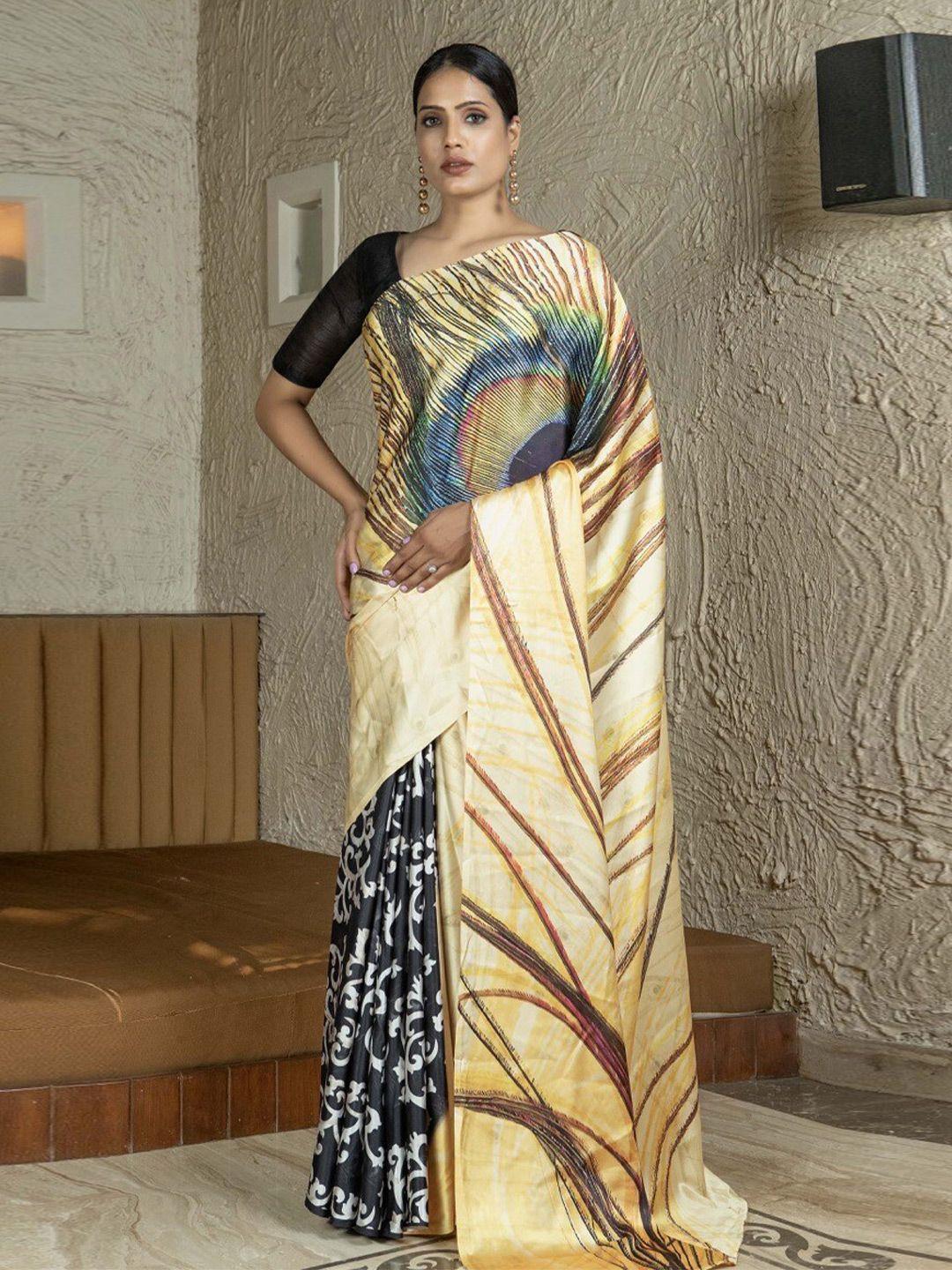 stylefables multicoloured satin saree