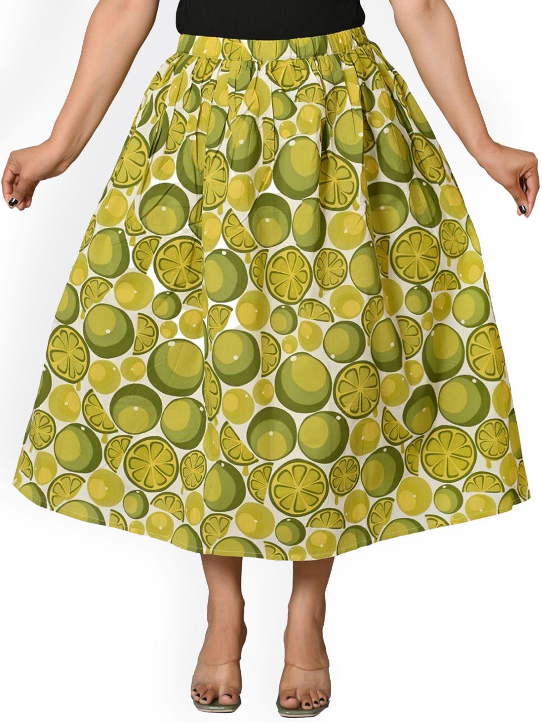 baesd printed cotton flared midi skirt