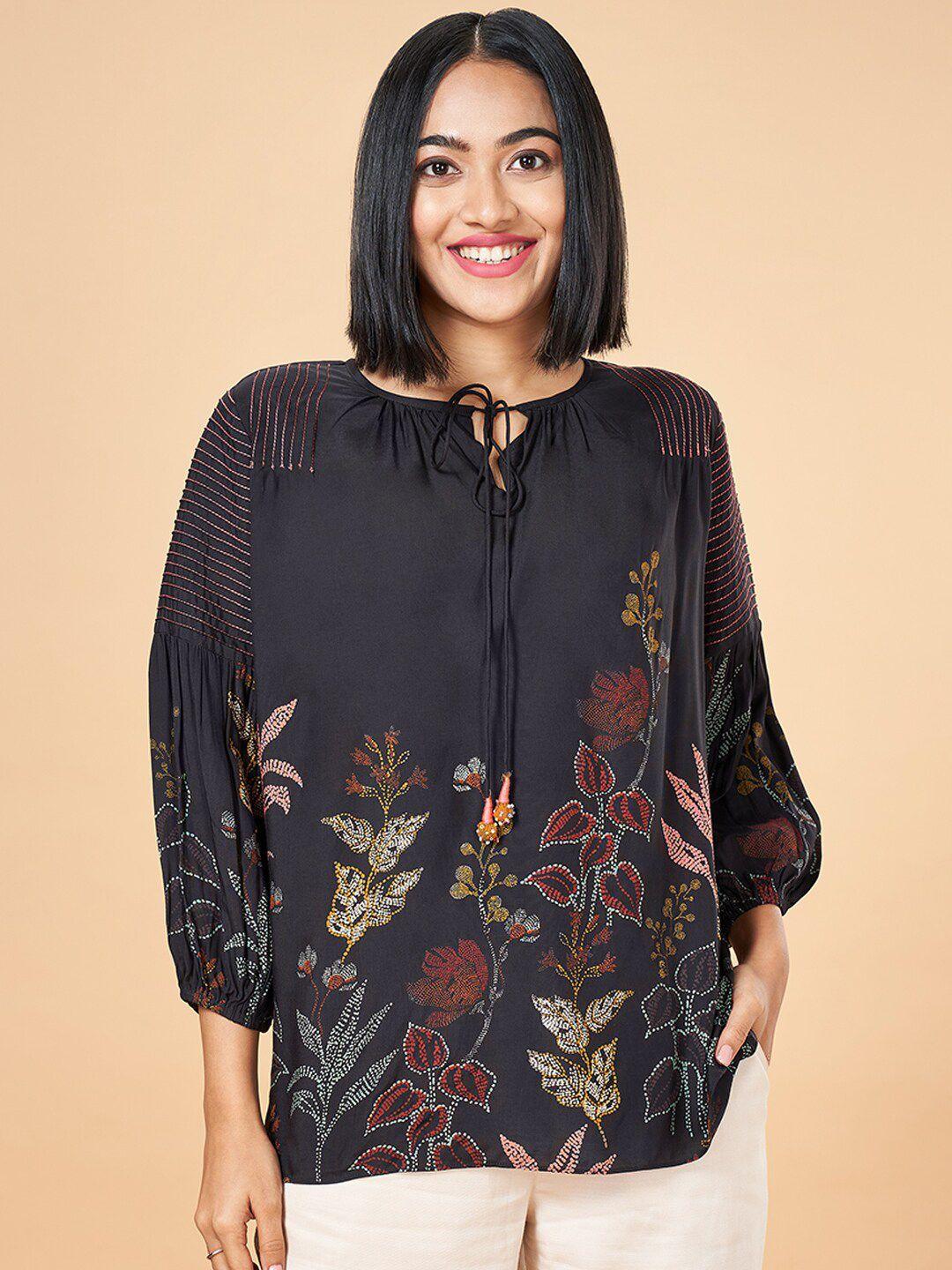 marigold lane floral printed top