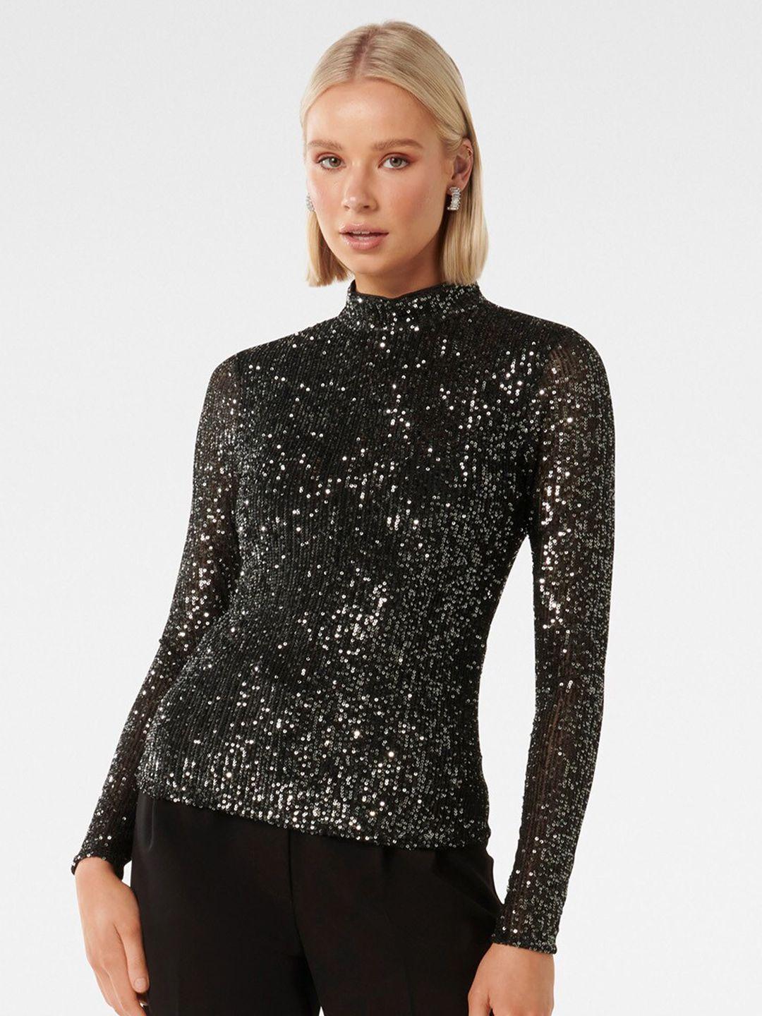 forever new black embellished top