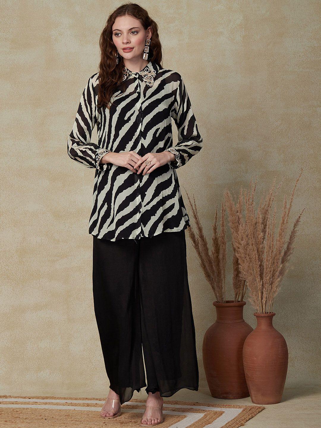 fashor animal printed shirt with palazzo