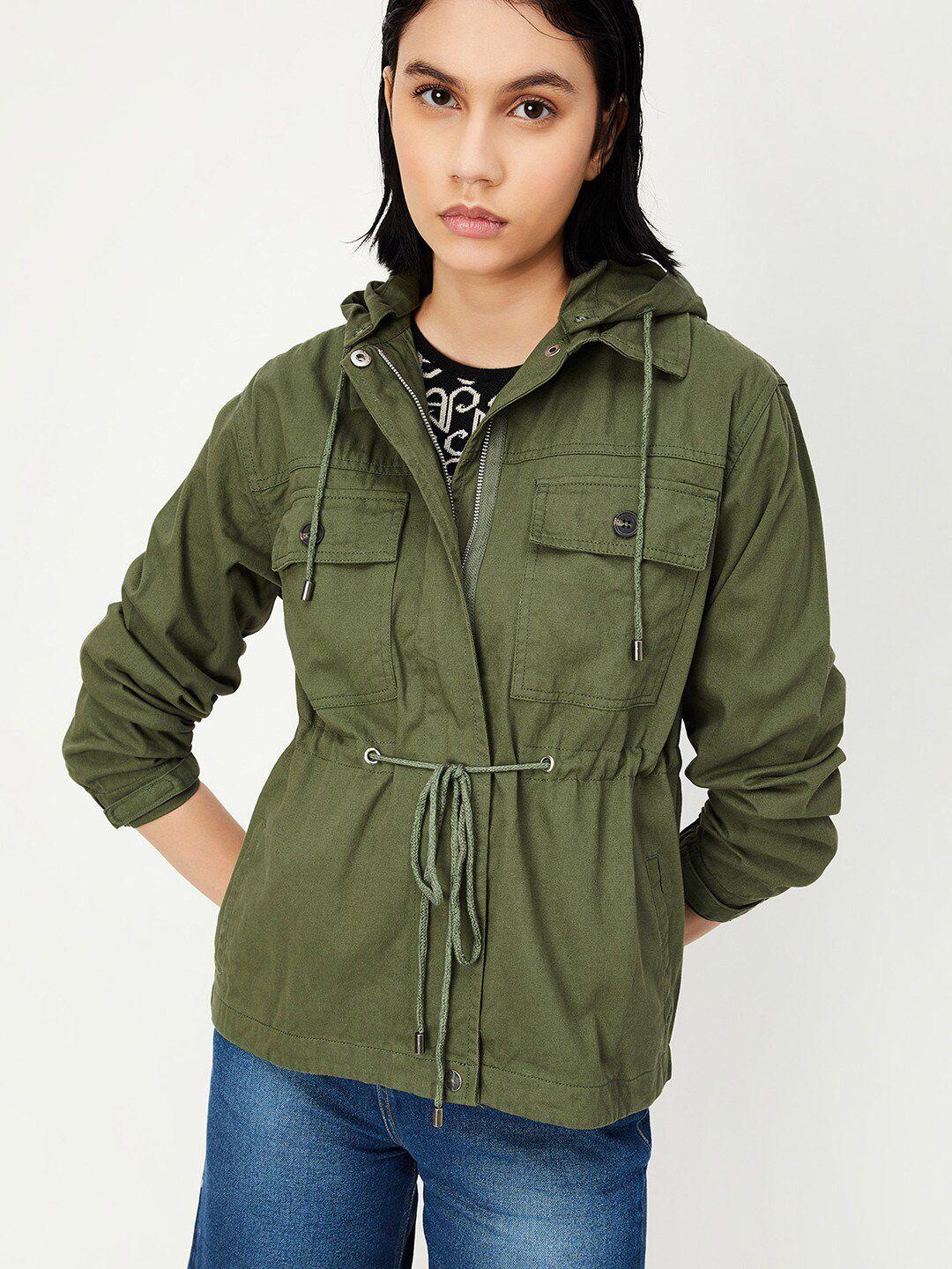 max hooded pure cotton tailored jacket