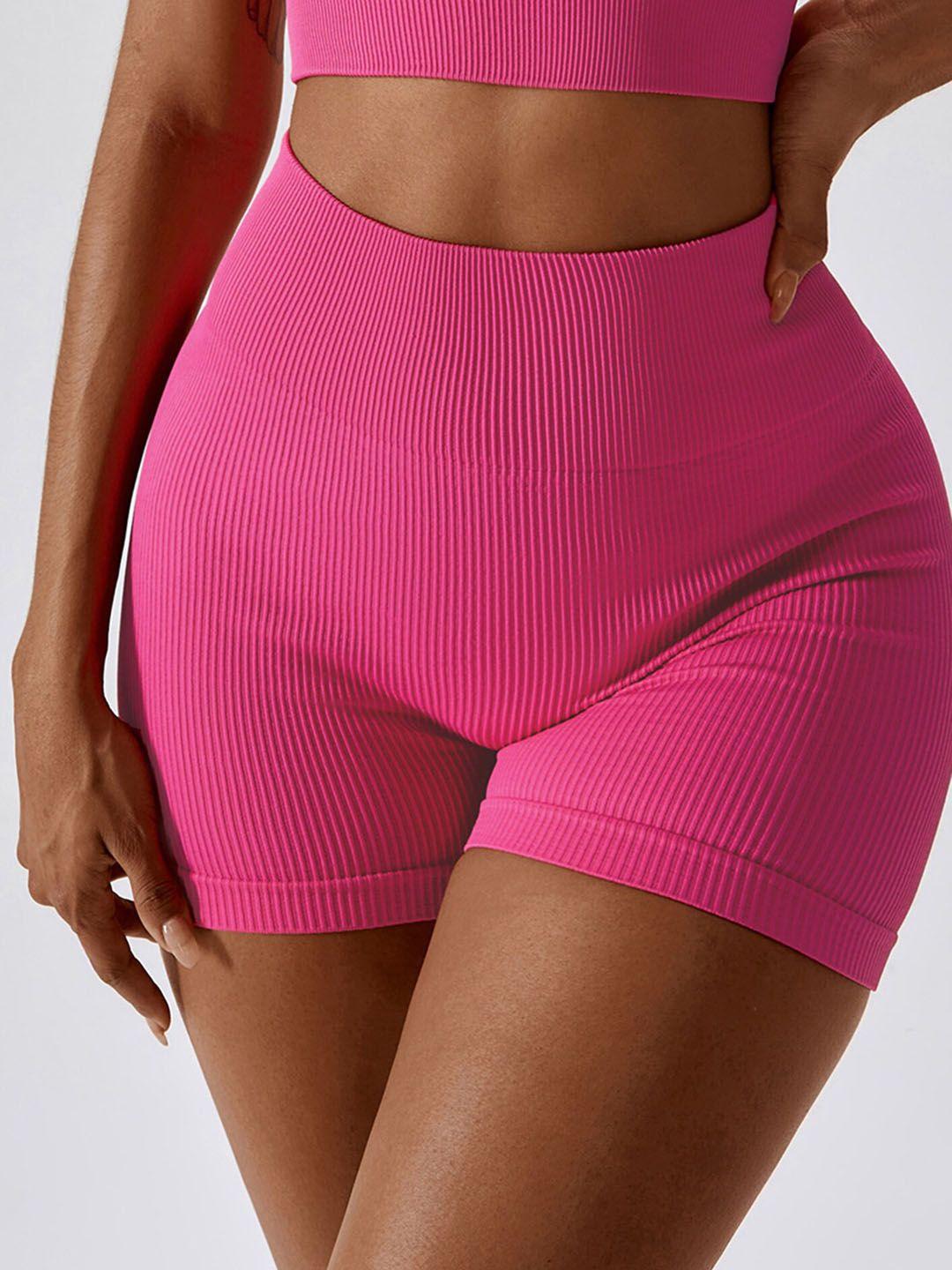 lulu & sky women high-rise skinny fit yoga shorts