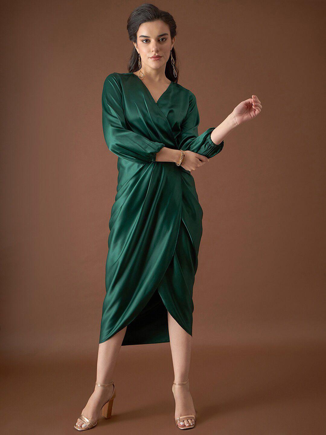 mabish by sonal jain green satin dress