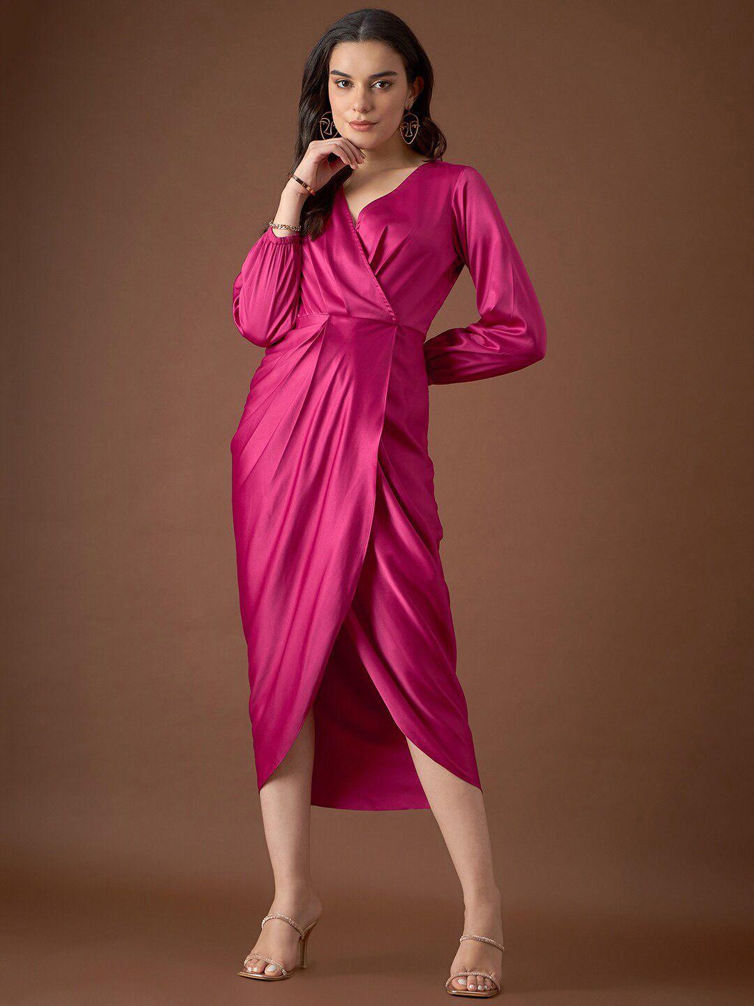 mabish by sonal jain pink satin dress