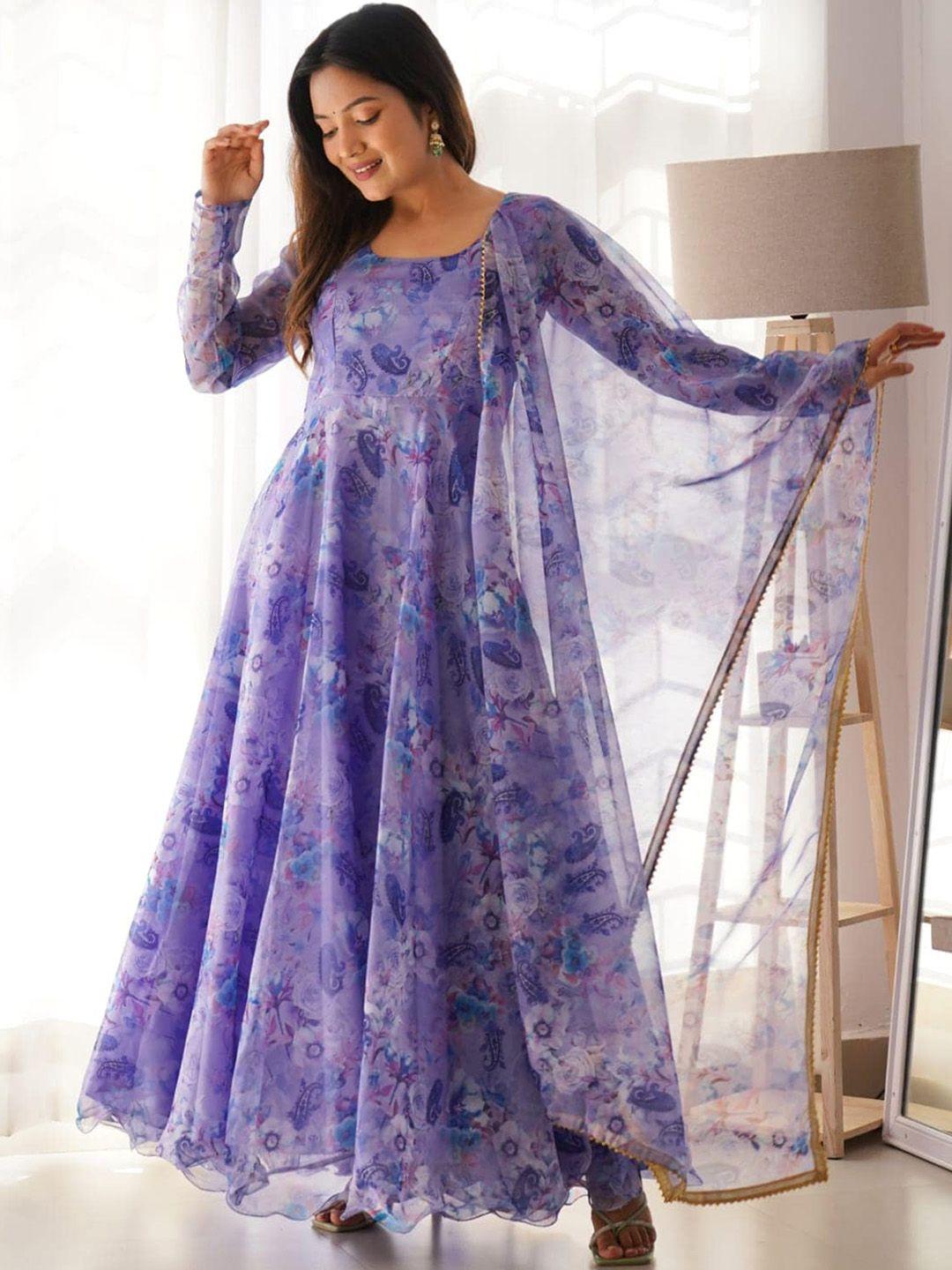 estela floral printed kurta with trousers & dupatta