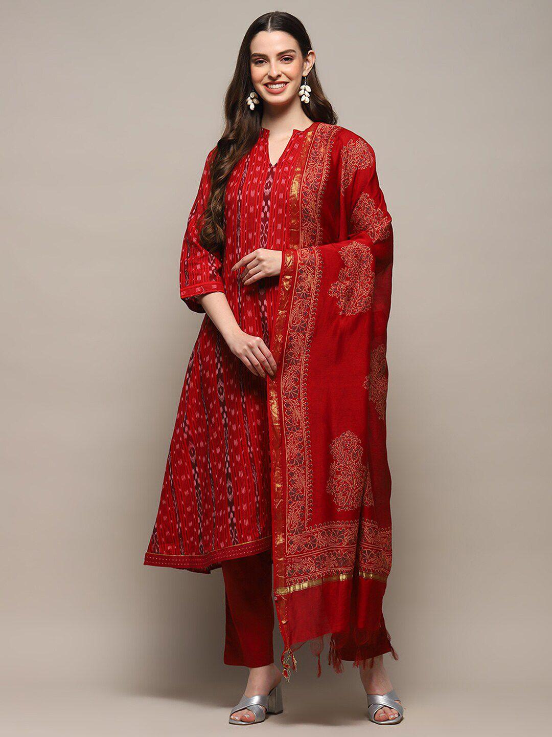 biba ethnic motifs printed unstitched dress material