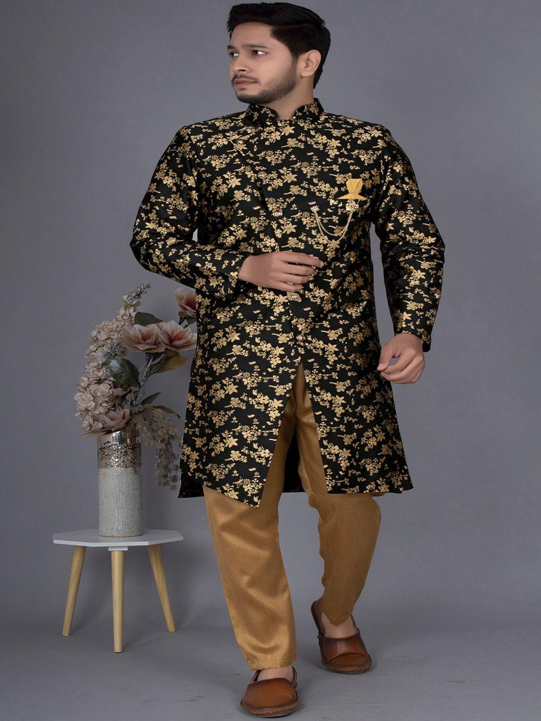 amzira self-design cotton sherwani set