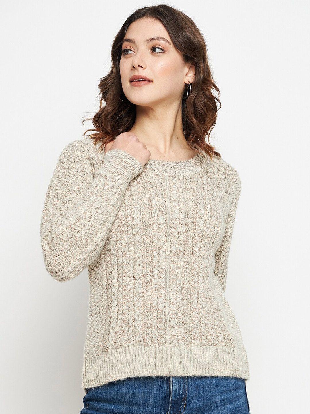 creative line beige woollen longline top