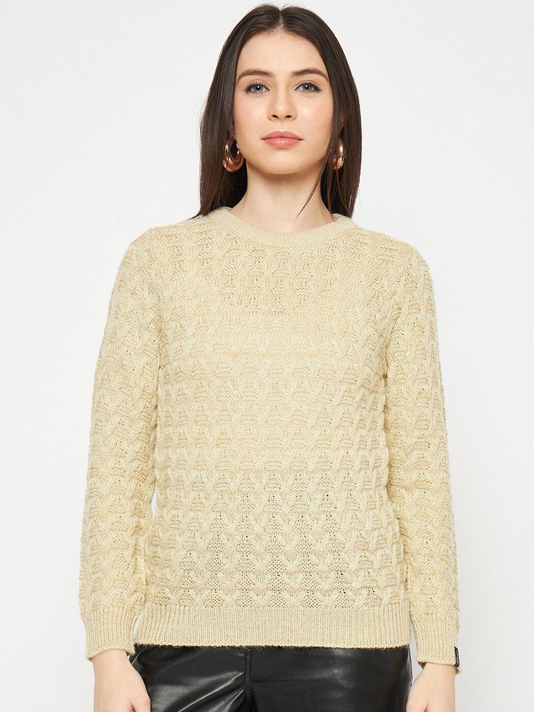 creative line beige woollen top