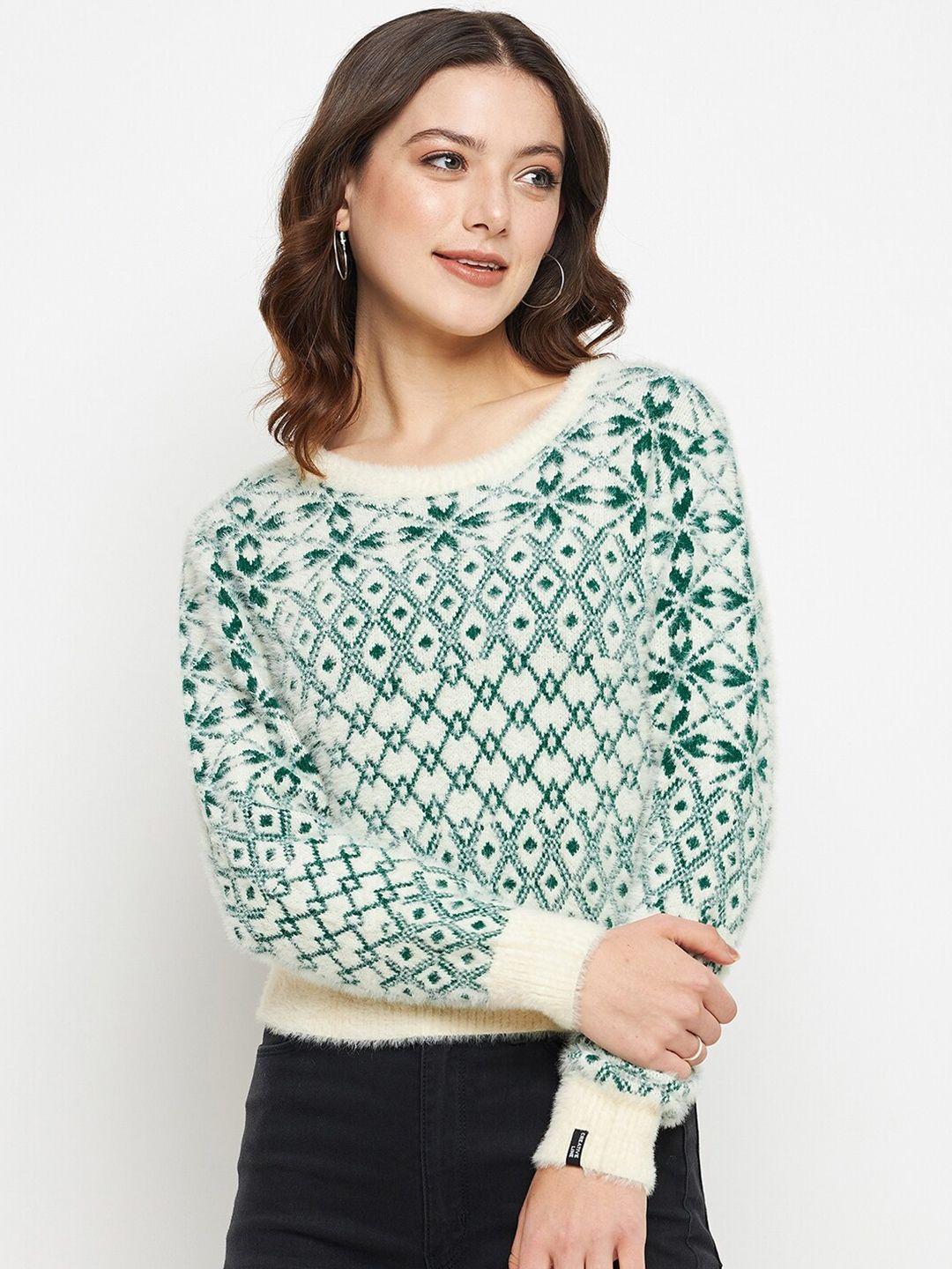 creative line green woollen longline top