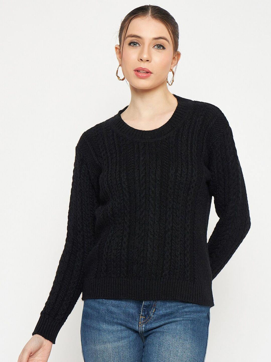 creative line black woollen longline top