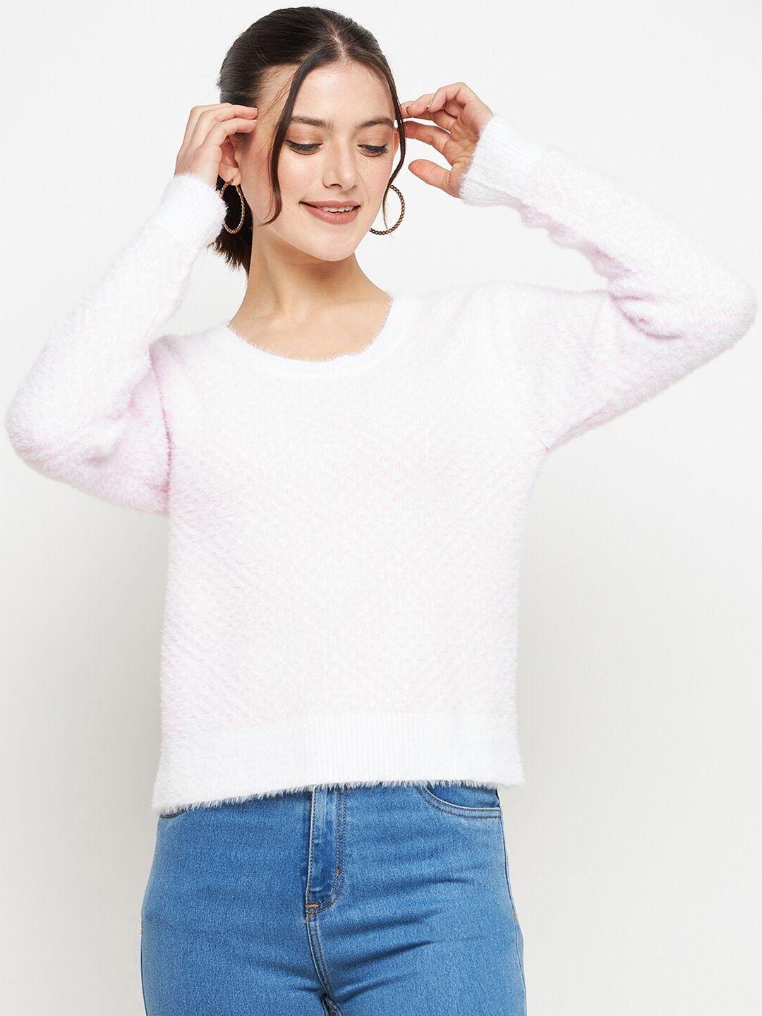 creative line white woollen longline top