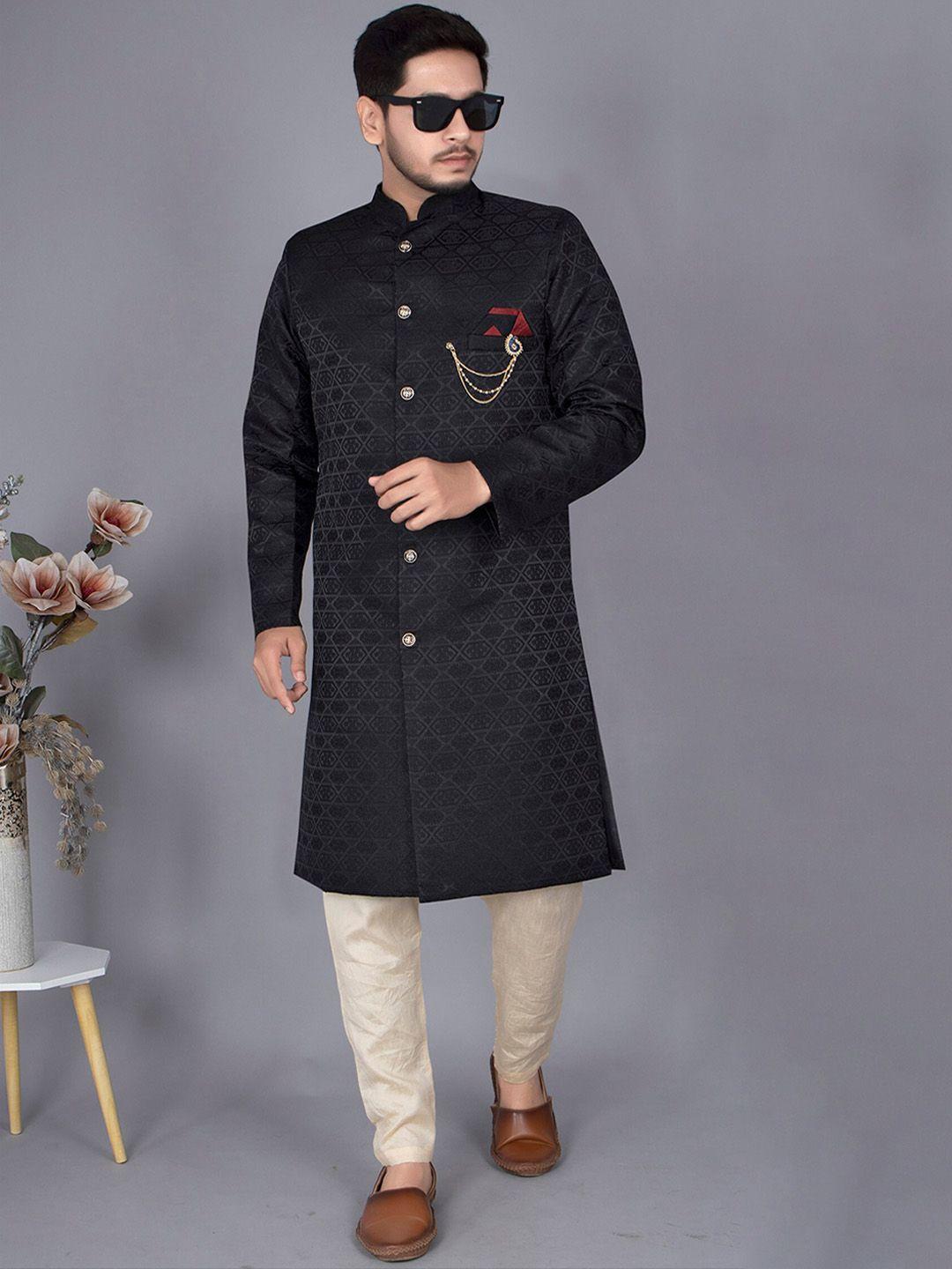 amzira self-design cotton sherwani set