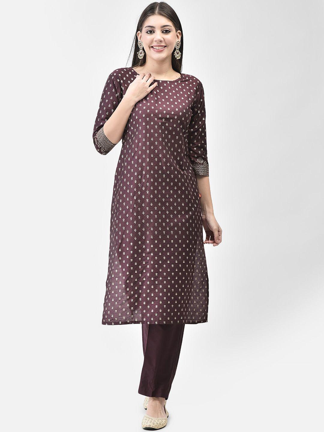 span women purple printed kurta