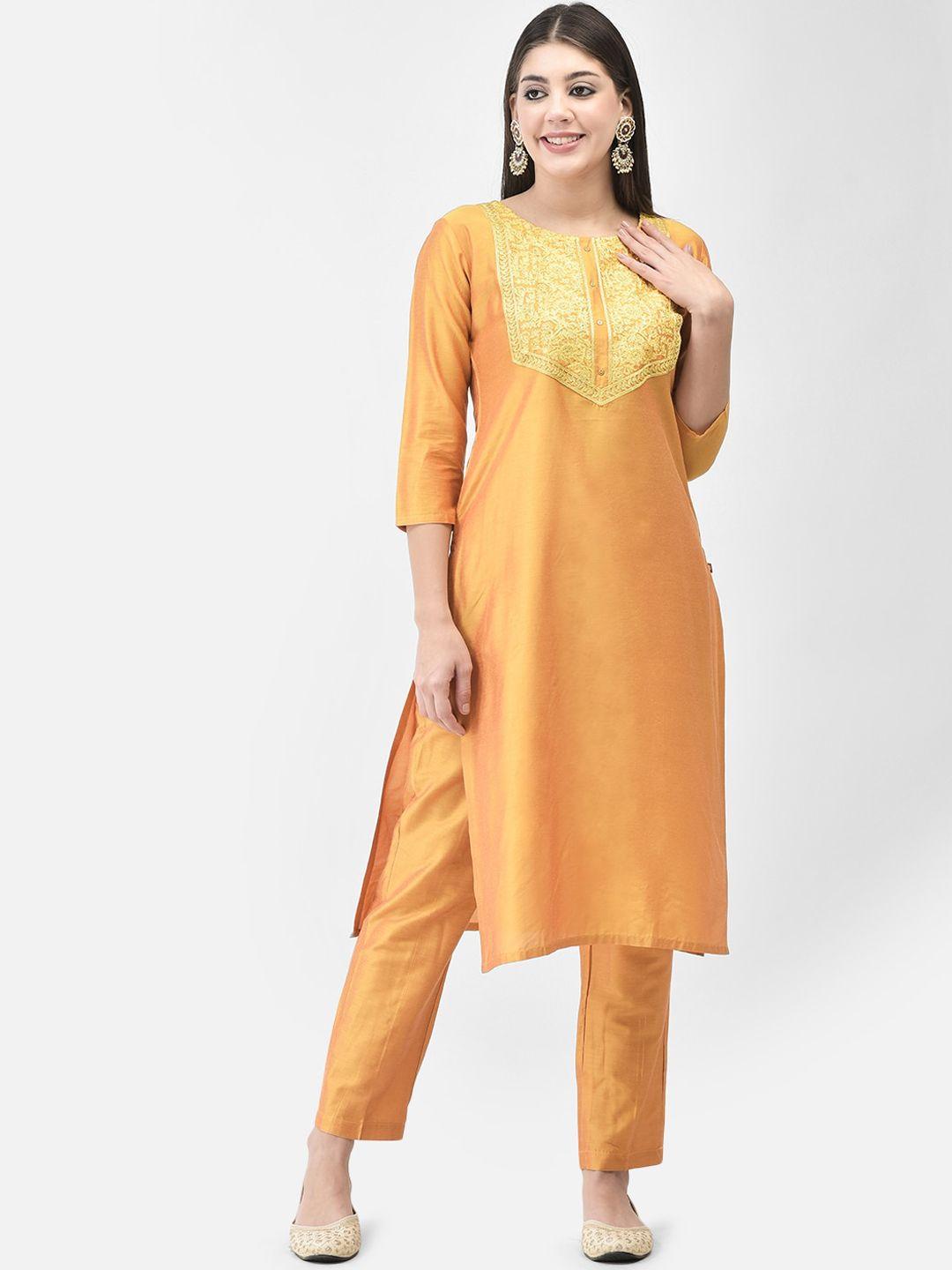 span women yellow kurta