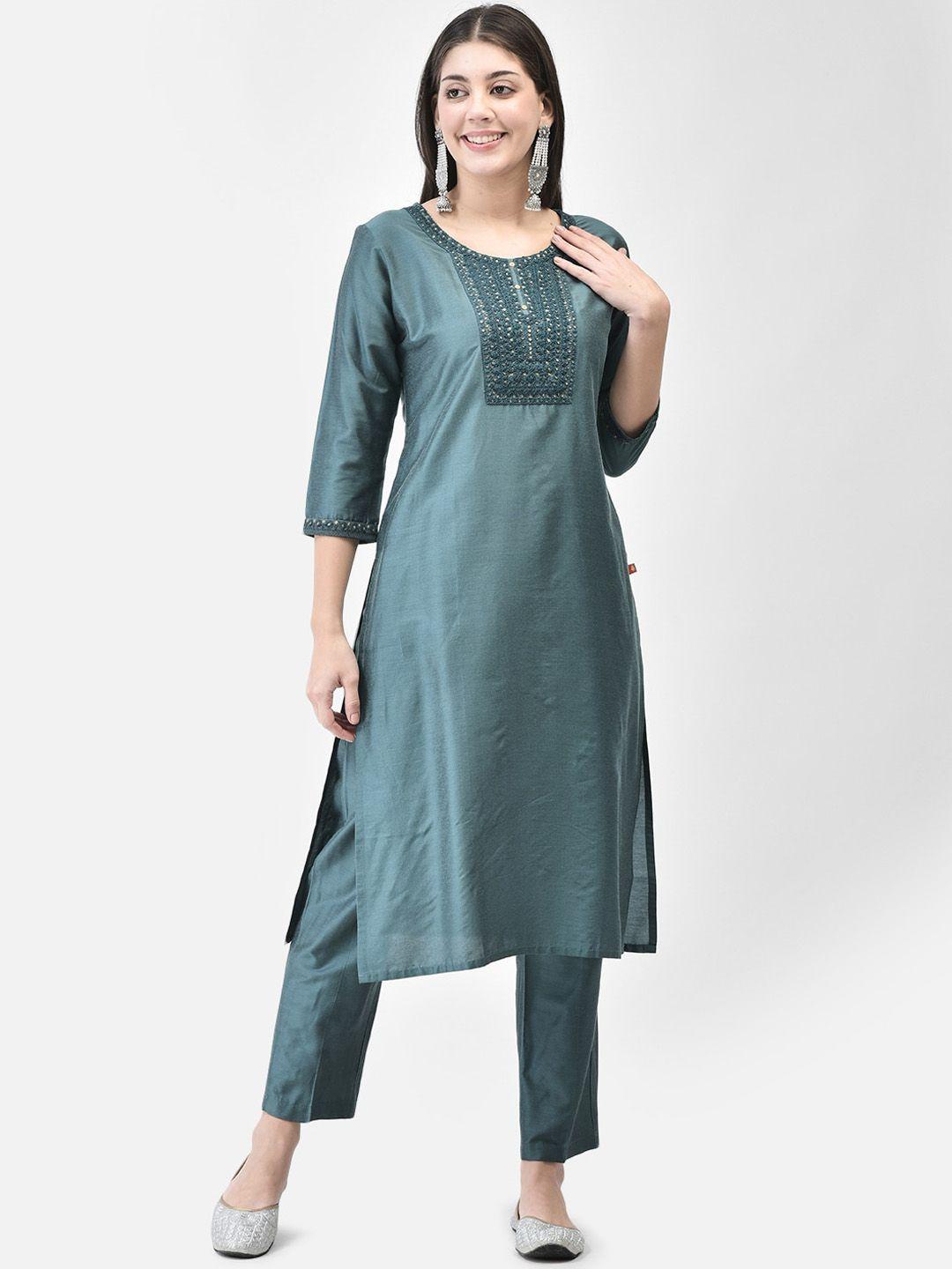 span women green kurta