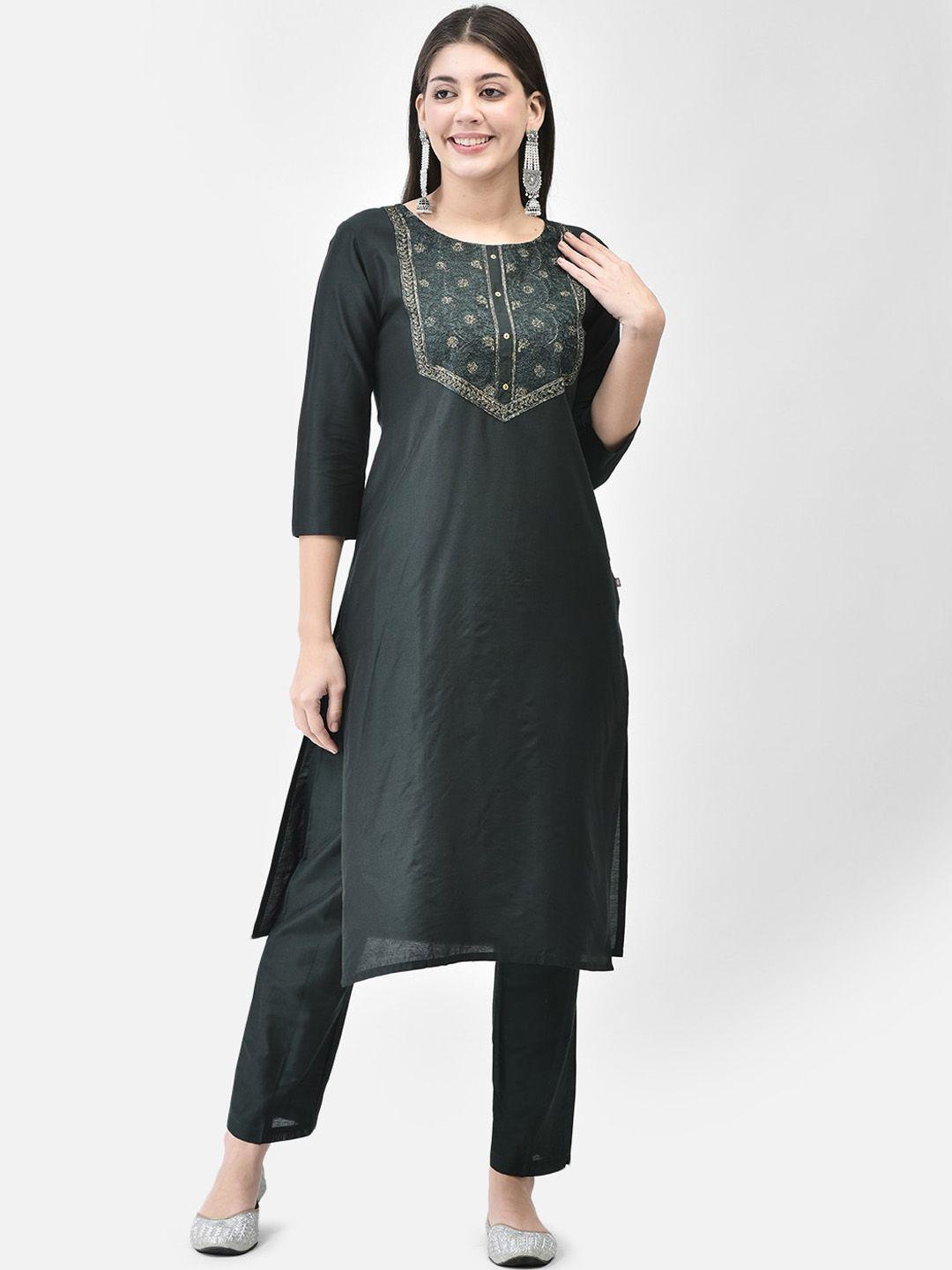 span women green kurta