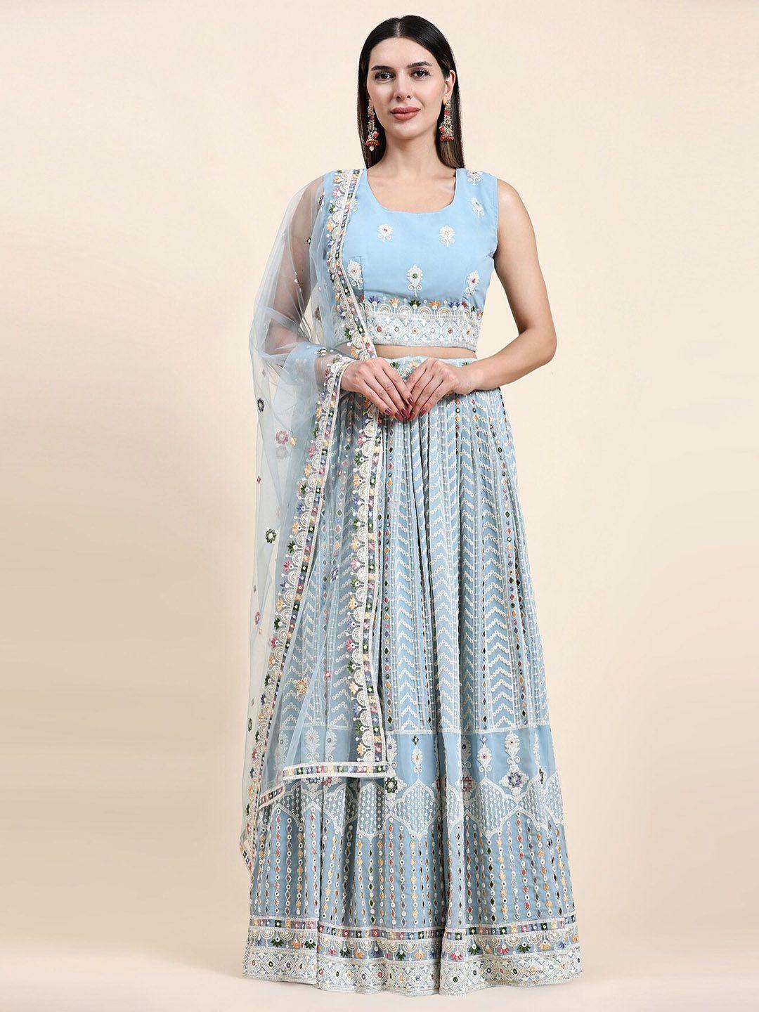 phenav turquoise blue ready to wear lehenga & blouse