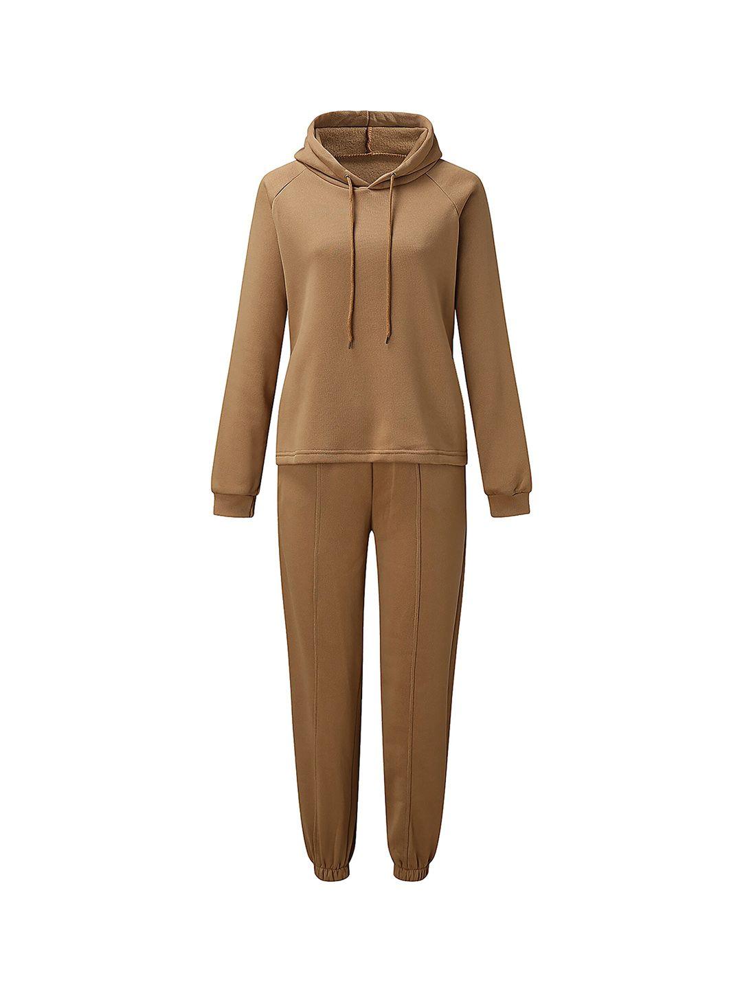 lulu & sky woven-design hooded sweatshirt with joggers co-ords